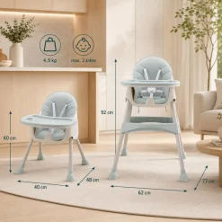 Baby Vivo Design 2in1 Kinderhochstuhl - Oscar Türkis