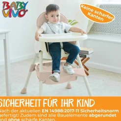 Baby Vivo Design 2in1 Kinderhochstuhl - Oscar in Pink