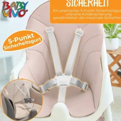 Baby Vivo Design 2in1 Kinderhochstuhl - Oscar in Pink