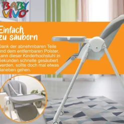 Baby Vivo Design Kinderhochstuhl aus Kunststoff - Tippy in Stardust