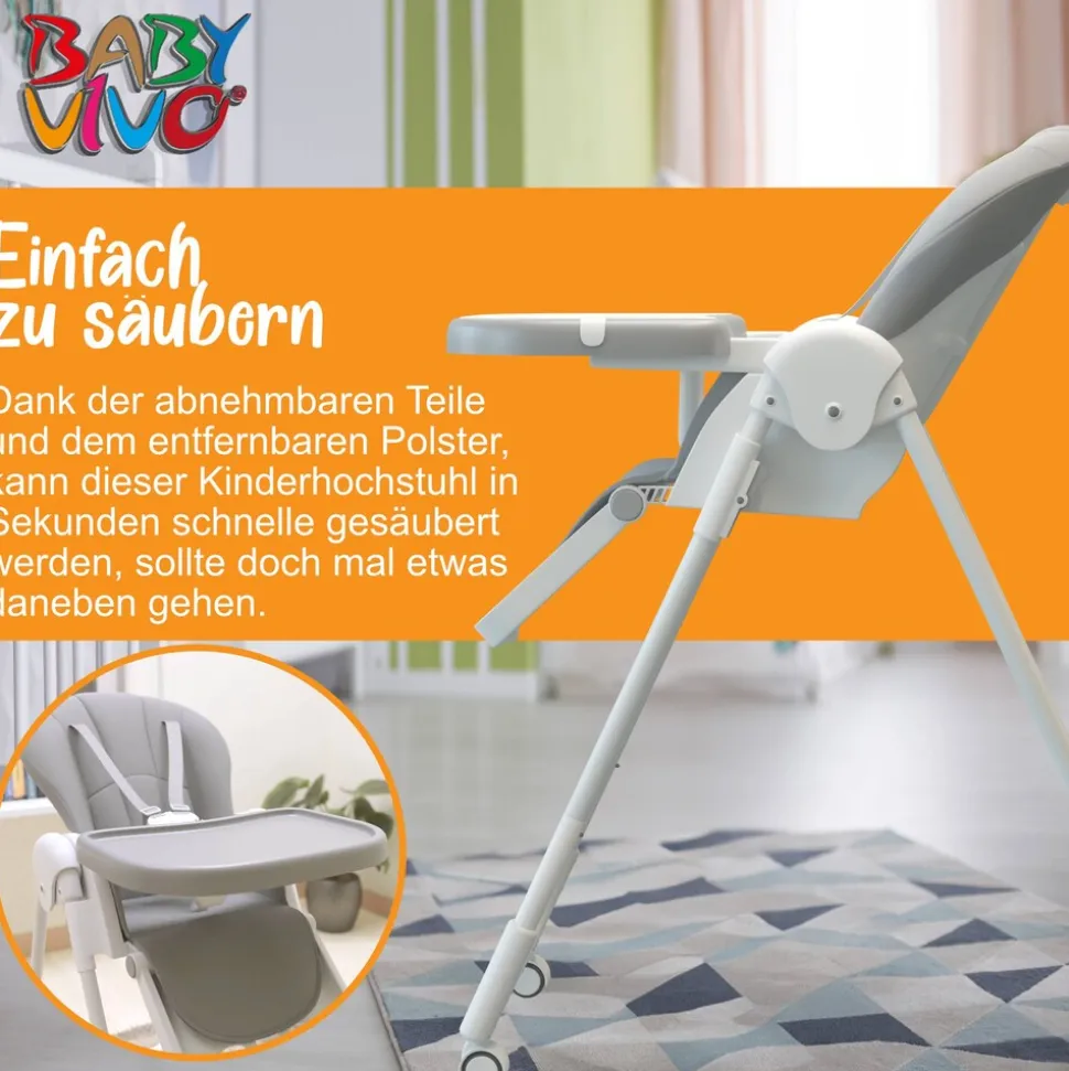 Baby Vivo Design Kinderhochstuhl aus Kunststoff - Tippy in Stardust