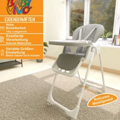 Baby Vivo Design Kinderhochstuhl aus Kunststoff - Tippy in Stardust
