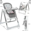 Baby Vivo 3in1 Kinderhochstuhl / Babywippe höhenverstellbar für Kinder - Lulu in Grau