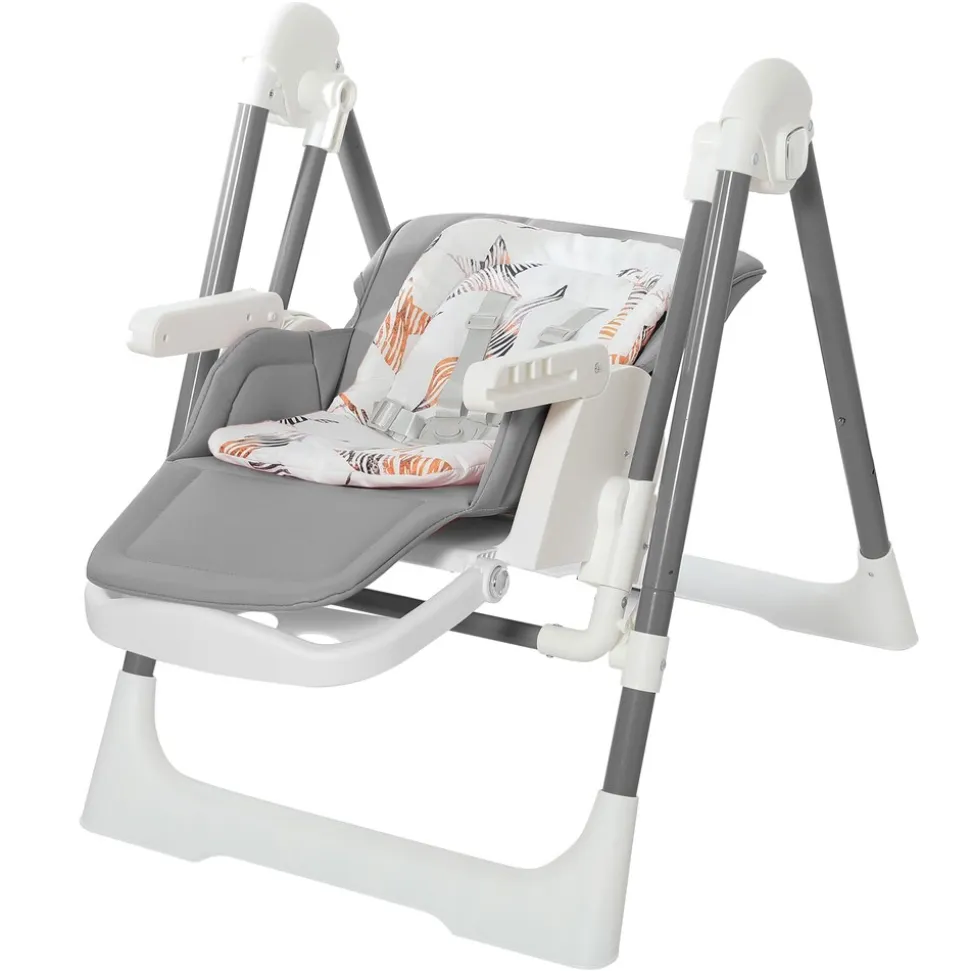 Baby Vivo 3in1 Kinderhochstuhl / Babywippe höhenverstellbar für Kinder - Lulu in Grau