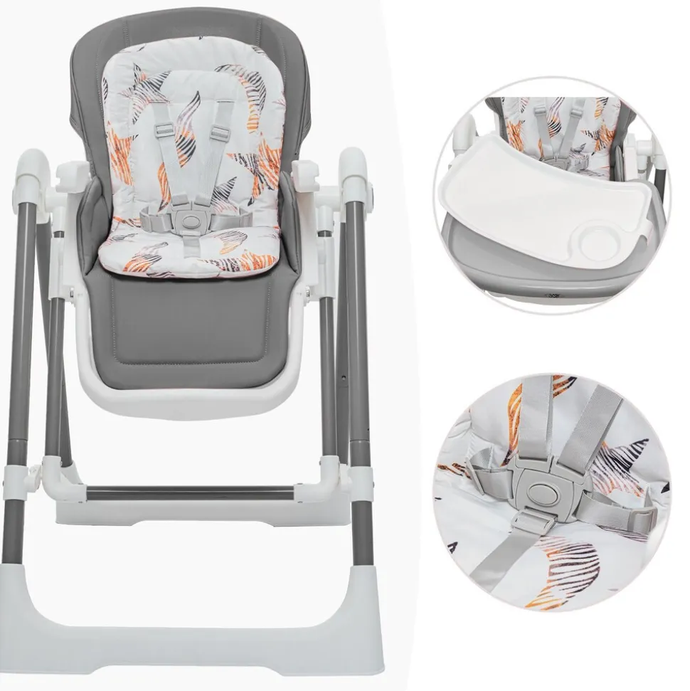 Baby Vivo 3in1 Kinderhochstuhl / Babywippe höhenverstellbar für Kinder - Lulu in Grau