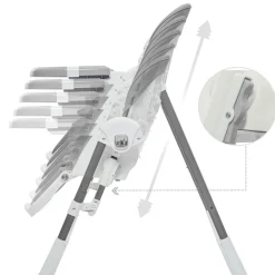 Baby Vivo 3in1 Kinderhochstuhl / Babywippe höhenverstellbar für Kinder - Lulu in Grau