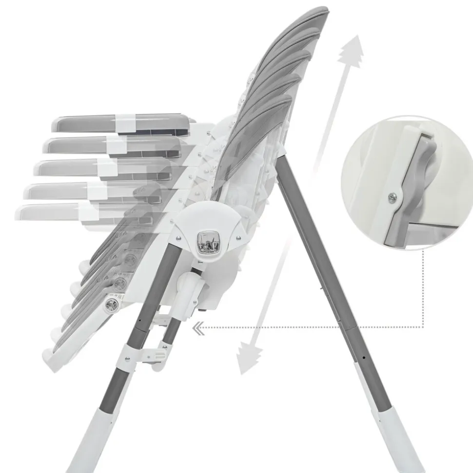 Baby Vivo 3in1 Kinderhochstuhl / Babywippe höhenverstellbar für Kinder - Lulu in Grau