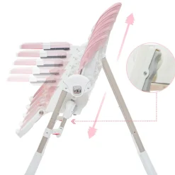 Baby Vivo 3in1 Kinderhochstuhl / Babywippe höhenverstellbar für Kinder - Lulu in Rosa