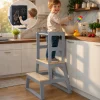 Baby Vivo Lernturm aus Holz - Mit Tafel in Grau