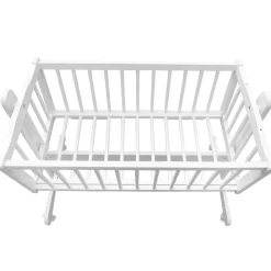 Baby Wiege Kinder Bett Stubenwagen Beistellbett + 9 tlg. Zubehör Weiß Grau
