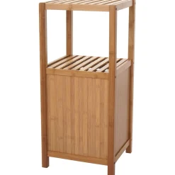 Badezimmerset MCW-B18, Komplett Badezimmer Badmöbel Badset Badschrank mit Tür, Bambus