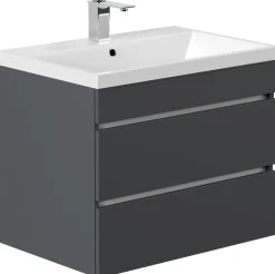 Badmöbel Fellini 70 SoftClose eiche gold mit grifflosen Schubladen