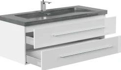 Badmöbel Granit G654 YAMO 130 cm 1 Hahnloch SoftClose in versch. Ausführungen