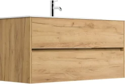 Badmöbel Limes & Waschtisch 120cm 2 Greifraum SoftClose Auszüge weiß Hgl