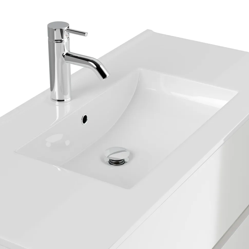 Badmöbel Limes & Waschtisch 100 cm 2 Greifraum SoftClose Auszüge Grafit