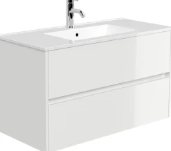 Badmöbel Limes & Waschtisch 100 cm 2 Greifraum SoftClose Auszüge Grafit