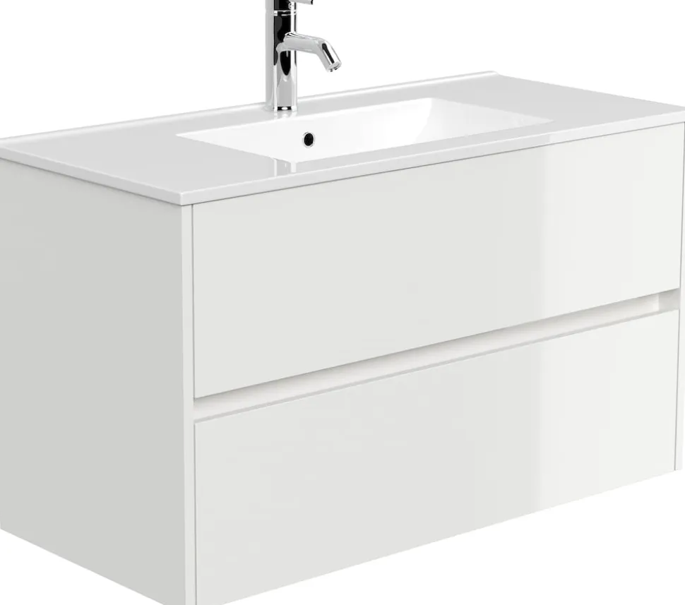 Badmöbel Limes & Waschtisch 100 cm 2 Greifraum SoftClose Auszüge Grafit