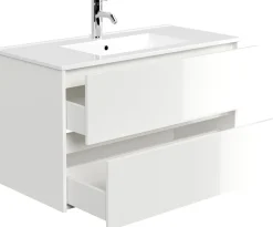 Badmöbel Limes & Waschtisch 100 cm 2 Greifraum SoftClose Auszüge Grafit