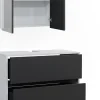 Badmöbel-Set Maltin Weiß Anthrazit modern Waschtischunterschrank Spiegelschrank