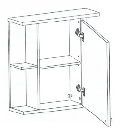 Badmöbel Spiegelschrank Badschrank mit Ablagen Sonoma