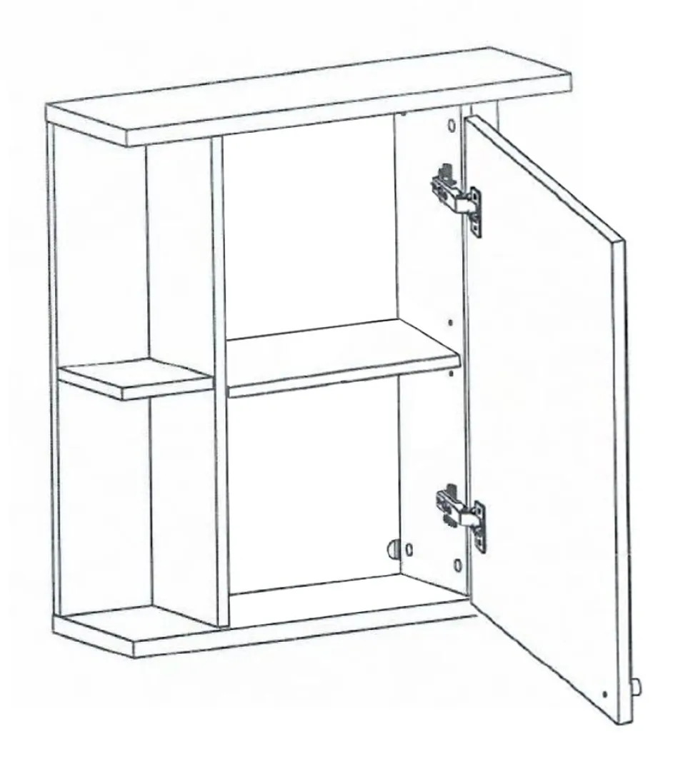 Badmöbel Spiegelschrank Badschrank mit Ablagen Sonoma
