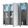 Badmöbel Spiegelschrank DUO 100 mit LED Beleuchtung Grau