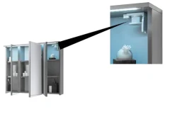 Badmöbel Spiegelschrank DUO 100 mit LED Beleuchtung Grau