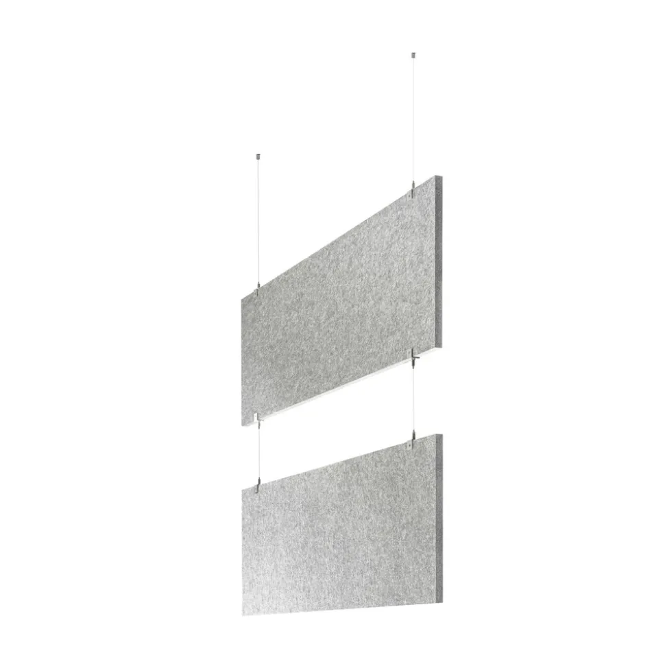 baffel multiple-Set - Deckenträger - 3-fach Farbe: lichtgrau, Größe: 100x50x2,5cm