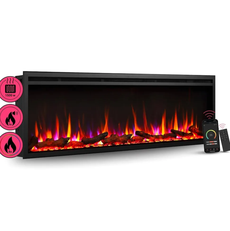BALDERIA Elektrokamin Atalanta 60 - Einbaukamin mit Heizung 1500 W