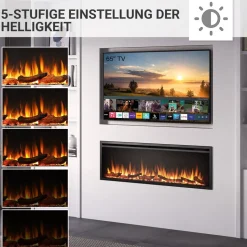 BALDERIA Elektrokamin Atalanta 60 - Einbaukamin mit Heizung 1500 W