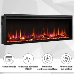 BALDERIA Elektrokamin Atalanta 60 - Einbaukamin mit Heizung 1500 W