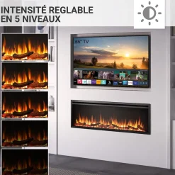 BALDERIA Elektrokamin Atalanta 60 - Einbaukamin mit Heizung 1500 W