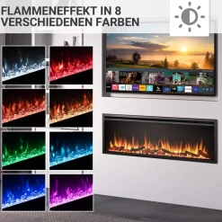 BALDERIA Elektrokamin Atalanta 60 - Einbaukamin mit Heizung 1500 W