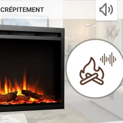 BALDERIA Elektrokamin Atalanta 60 - Einbaukamin mit Heizung 1500 W