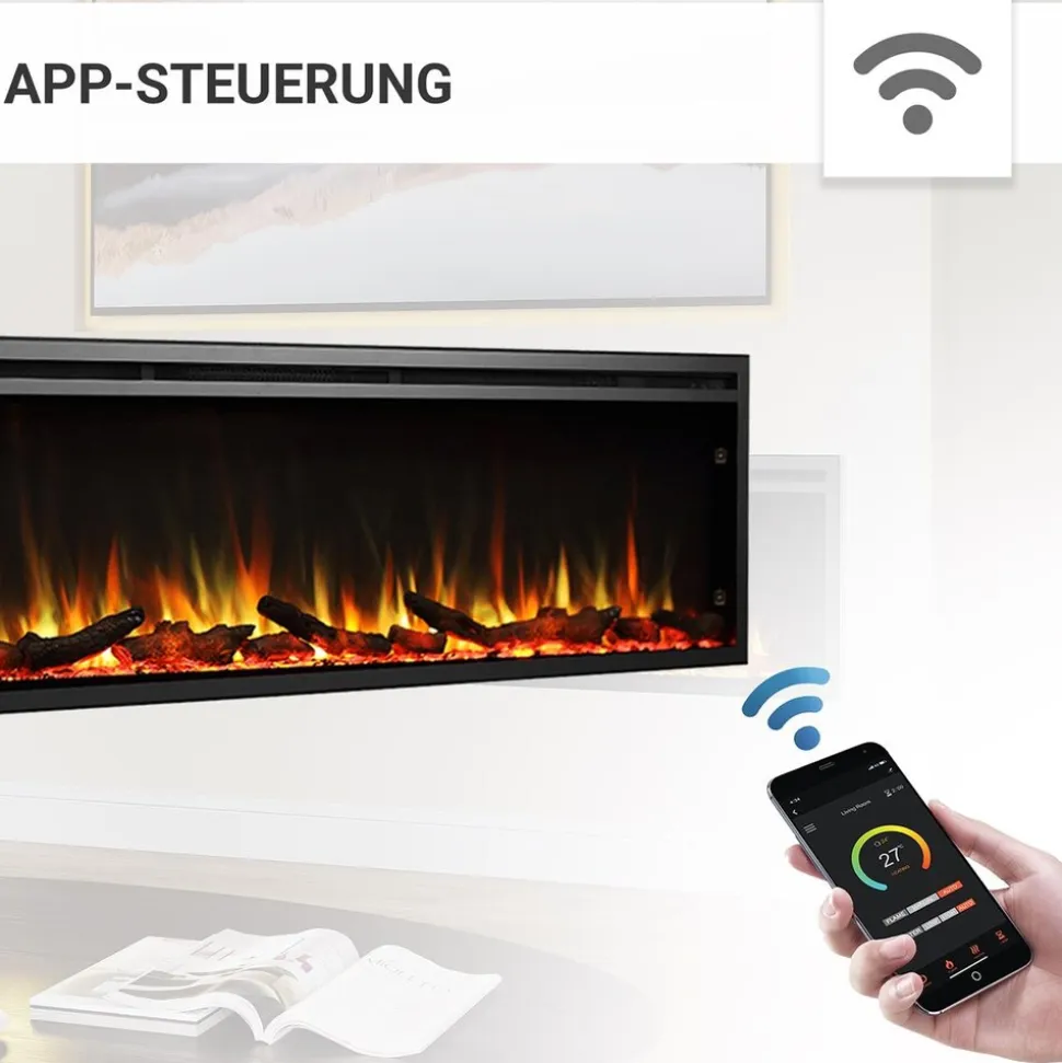BALDERIA Elektrokamin Atalanta 72 - Einbaukamin mit Heizung 1500 W