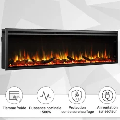 BALDERIA Elektrokamin Atalanta 72 - Einbaukamin mit Heizung 1500 W