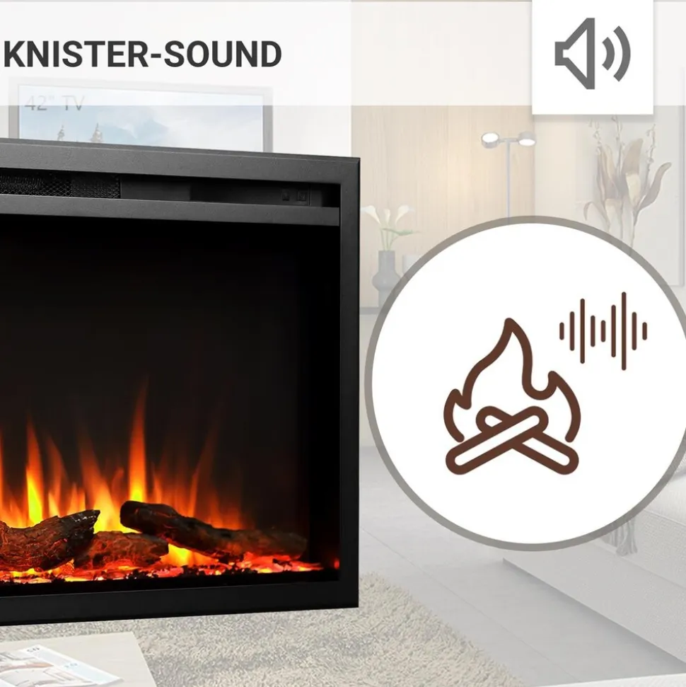 BALDERIA Elektrokamin Atalanta 72 - Einbaukamin mit Heizung 1500 W