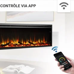 BALDERIA Elektrokamin Atalanta 72 - Einbaukamin mit Heizung 1500 W