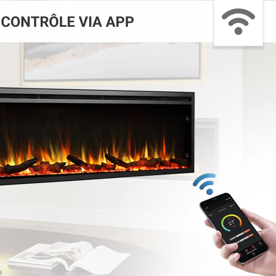 BALDERIA Elektrokamin Atalanta 72 - Einbaukamin mit Heizung 1500 W