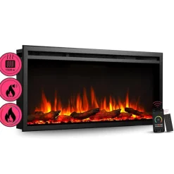 BALDERIA Elektrokamin Atalanta 40 - Einbaukamin mit Heizung 1500 W