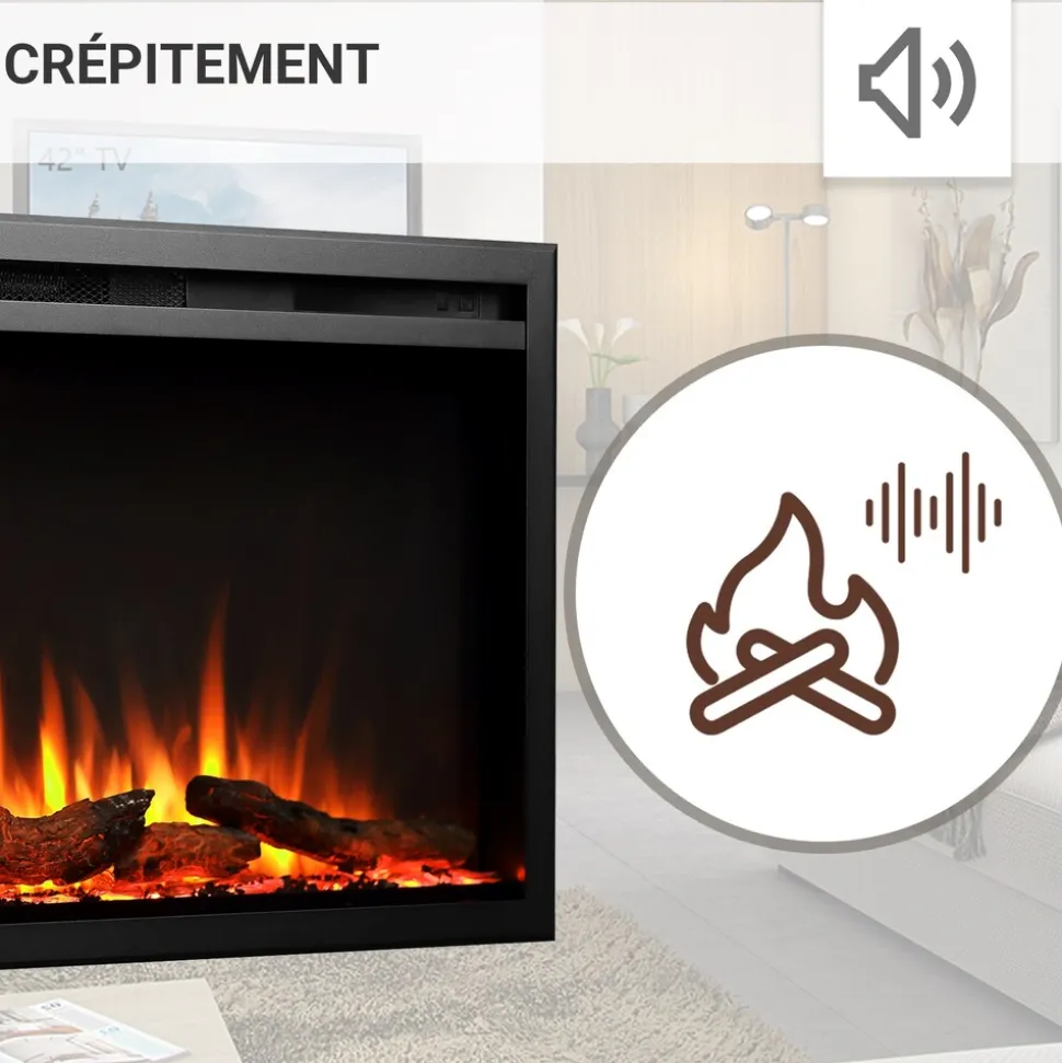 BALDERIA Elektrokamin Atalanta 50 - Einbaukamin mit Heizung 1500 W