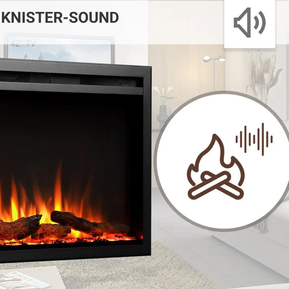 BALDERIA Elektrokamin Atalanta 50 - Einbaukamin mit Heizung 1500 W