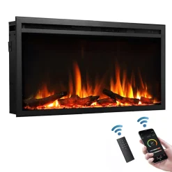 BALDERIA Elektrokamin Atalanta 33 - Einbaukamin mit Heizung 1500 W