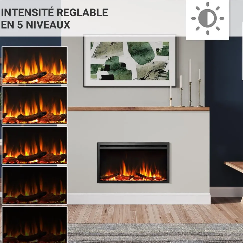 BALDERIA Elektrokamin Atalanta 33 - Einbaukamin mit Heizung 1500 W