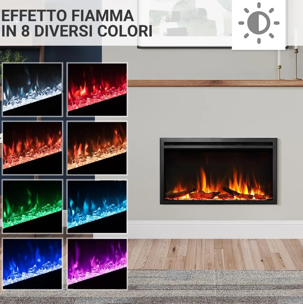 BALDERIA Elektrokamin Atalanta 33 - Einbaukamin mit Heizung 1500 W