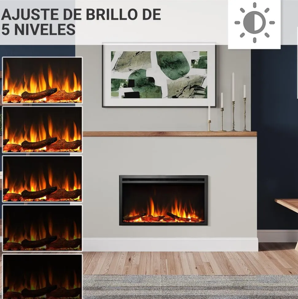BALDERIA Elektrokamin Atalanta 33 - Einbaukamin mit Heizung 1500 W