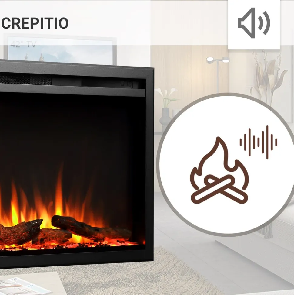BALDERIA Elektrokamin Atalanta 33 - Einbaukamin mit Heizung 1500 W