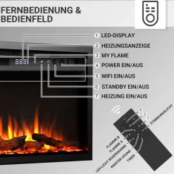 BALDERIA Elektrokamin Atalanta 33 - Einbaukamin mit Heizung 1500 W