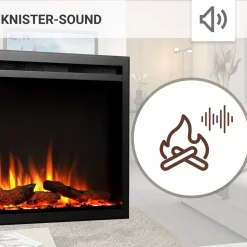 BALDERIA Elektrokamin Atalanta 33 - Einbaukamin mit Heizung 1500 W