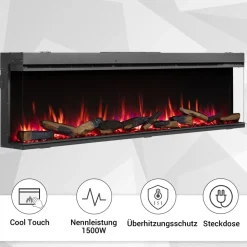 BALDERIA Elektrokamin Athena 72 - Einbau, Heizung 1500 W, App-Funktion